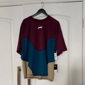 PacSun Burgundy and Teal Short Sleeve Tee
